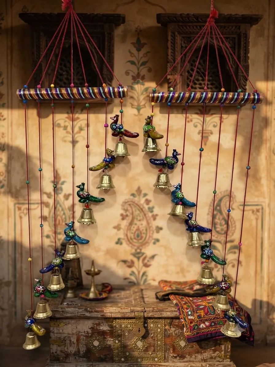Peacock & Bell Wall Hanging