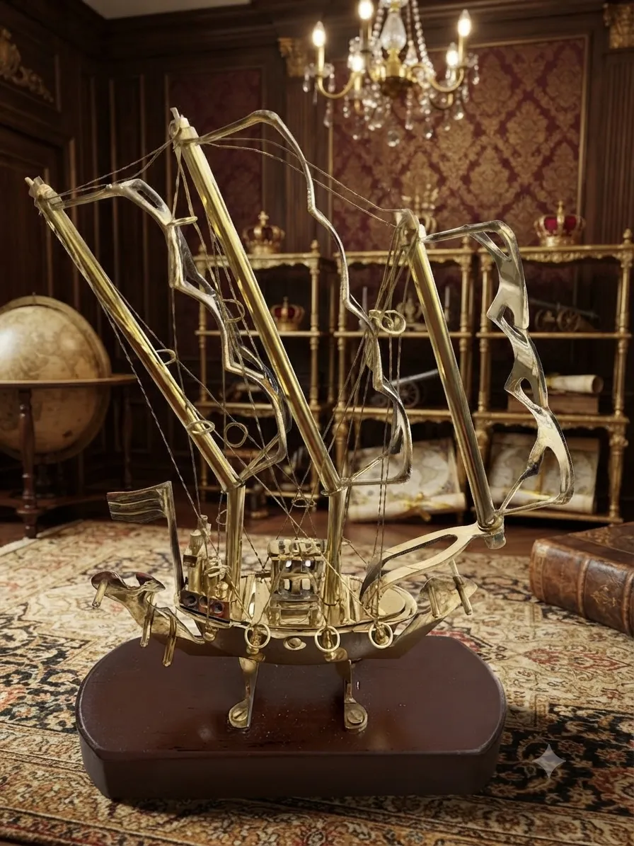 Brass Sailing Ship Model