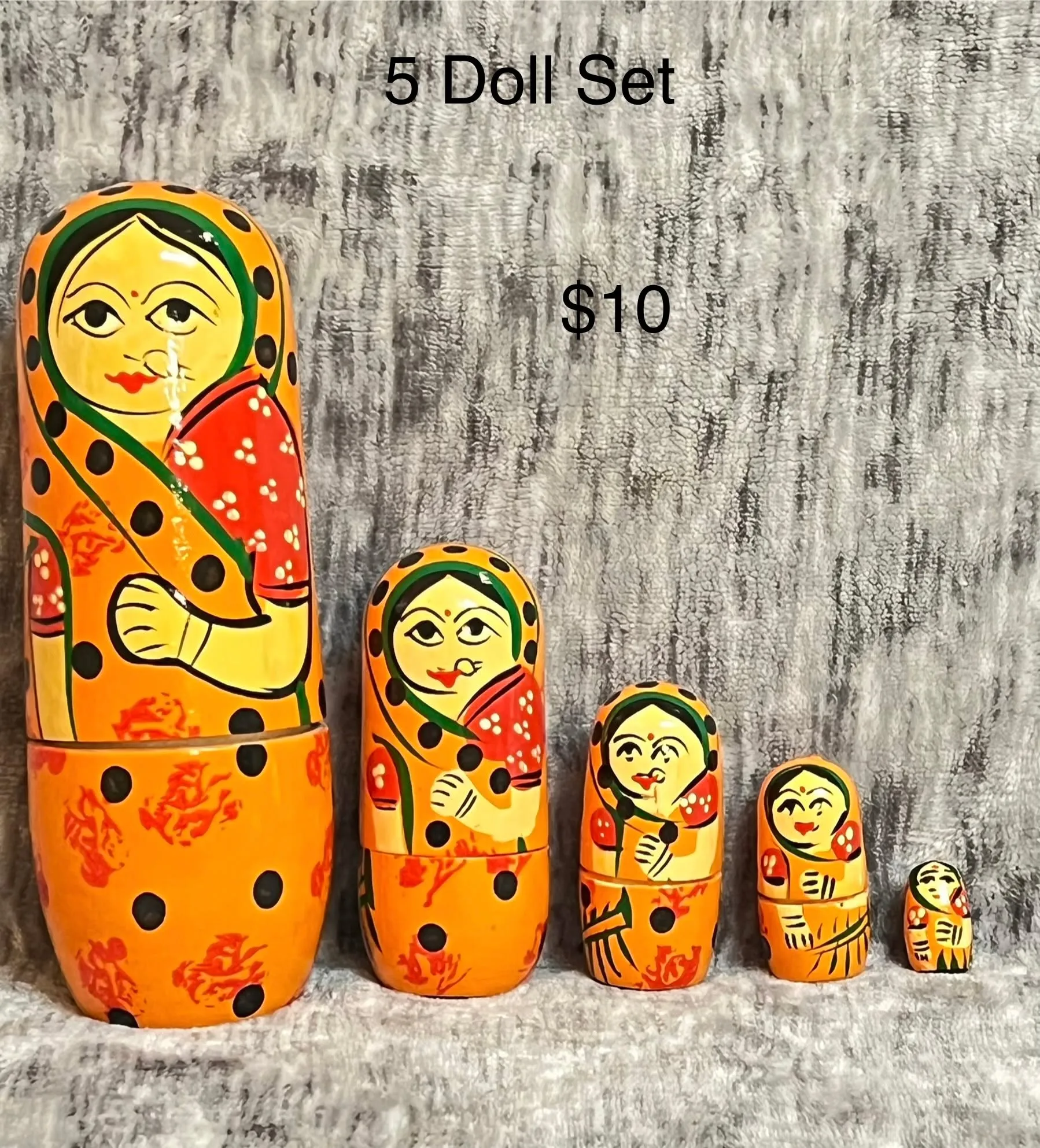 Hand-Painted 5 Doll Set