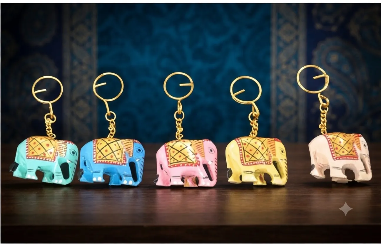 Painting Elephant Keychain