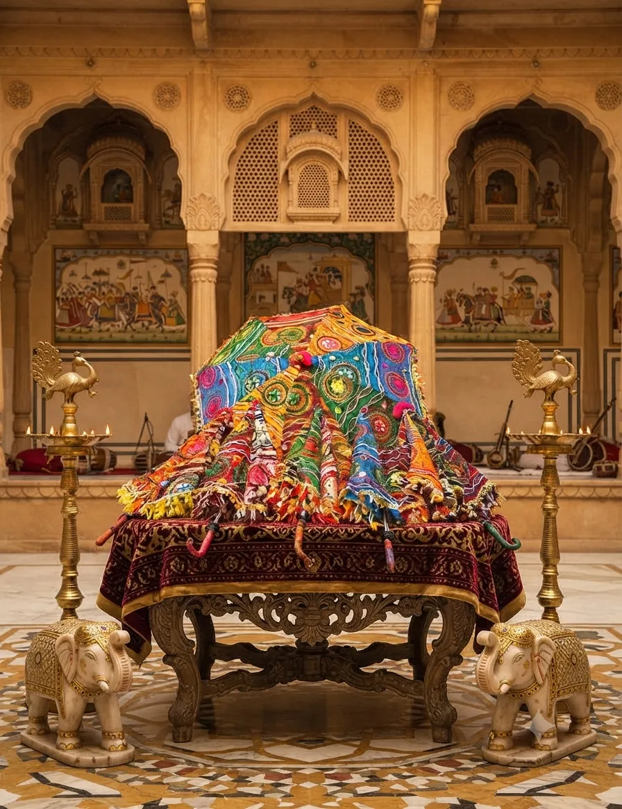 Rajasthani Ceremonial Umbrella Display