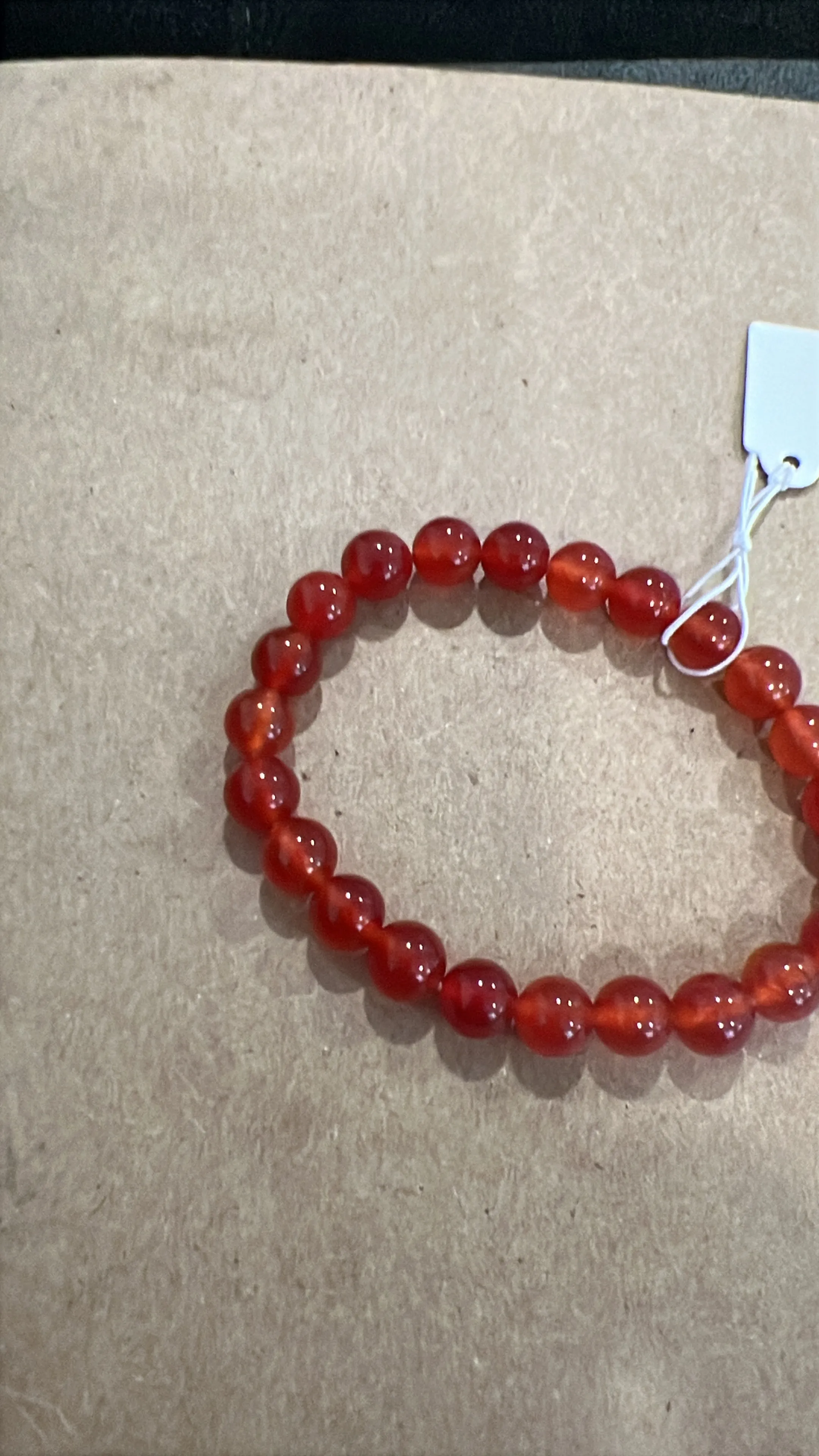Red Carnelian Bracelet, 8mm