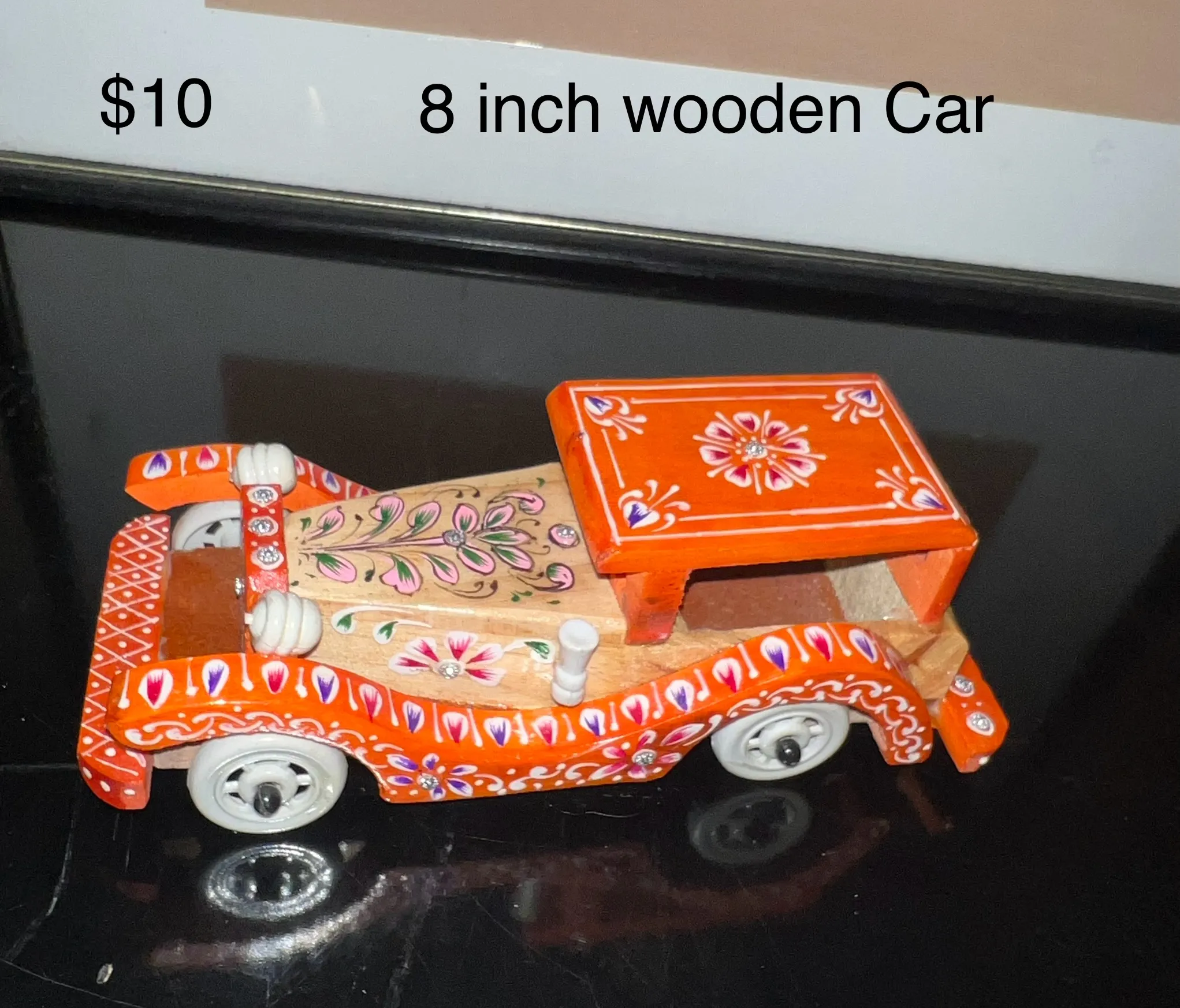 Handcrafted Wooden Car (8-Inch)