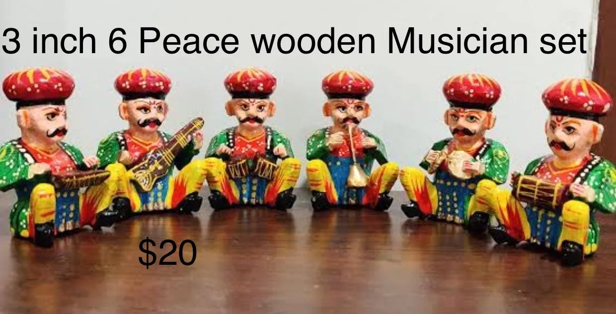 3-Inch Wooden Musician Set (Set of 6)