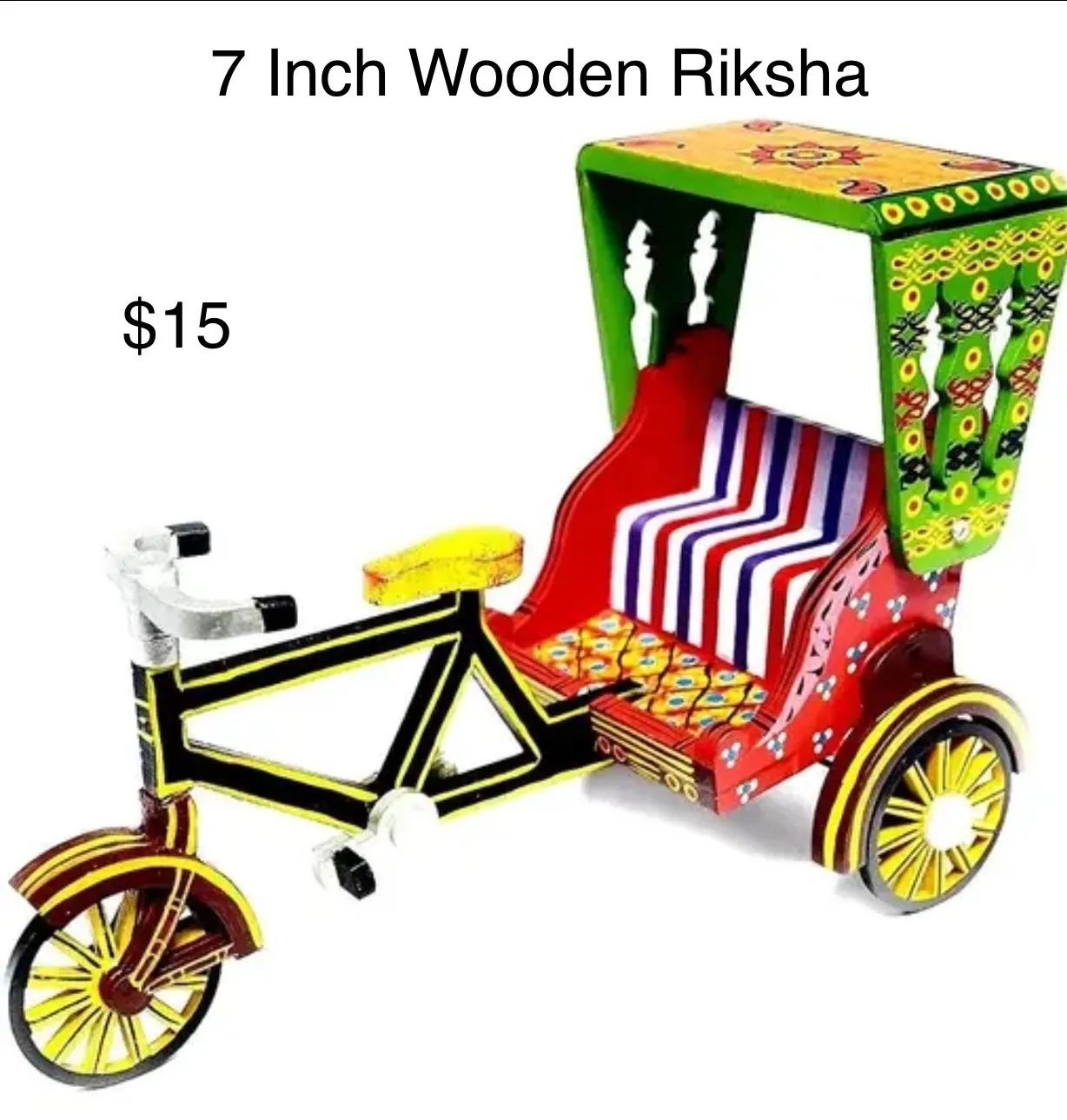 7-Inch Wooden Rickshaw