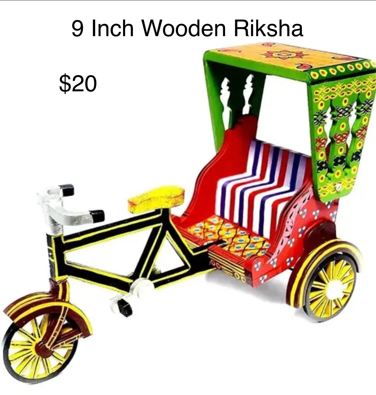 7-Inch Wooden Rickshaw — view 2